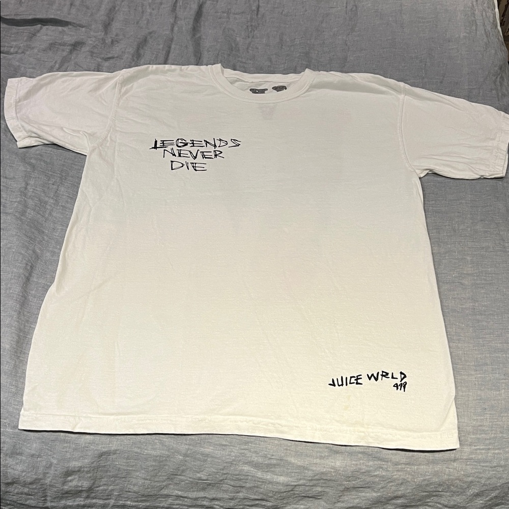 Juice Wrld X Vlone Legends Never Die white short sleeve t-shirt size L